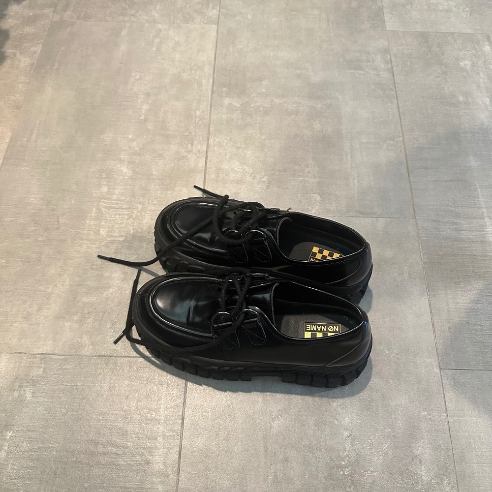 No Name platform loafers (this is the name of the brand. It